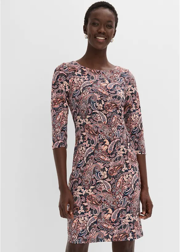 Shirtkleid mit Paisley-Druck in blau von vorne (Totalaufnahme) - bonprix Shirtkleid mit Paisley-Druck in blau von vorne (Totalaufnahme) - bonprix