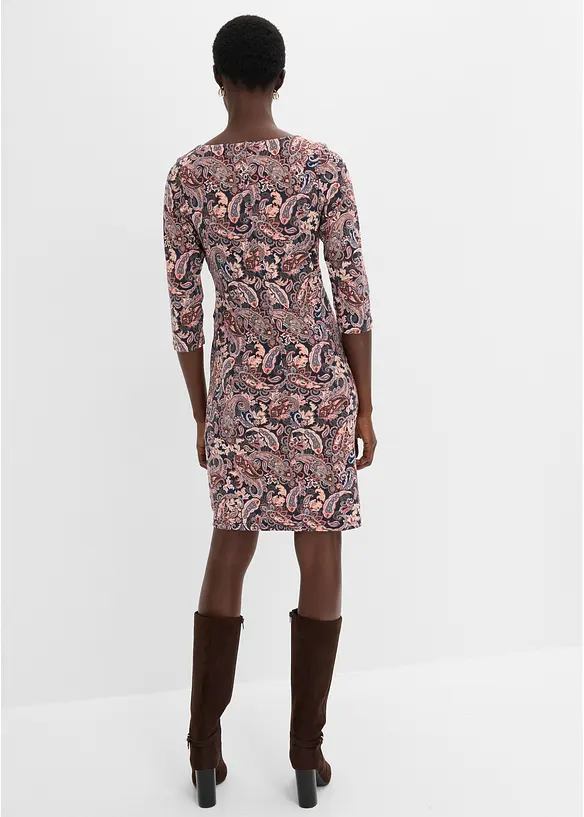 Shirtkleid mit Paisley-Druck in blau von hinten (Totalaufnahme) - bonprix Shirtkleid mit Paisley-Druck in blau von hinten (Totalaufnahme) - bonprix