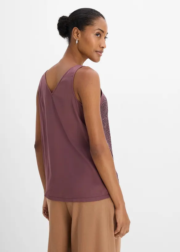 Top mit Pailletten in lila von hinten (im Anschnitt) - bonprix