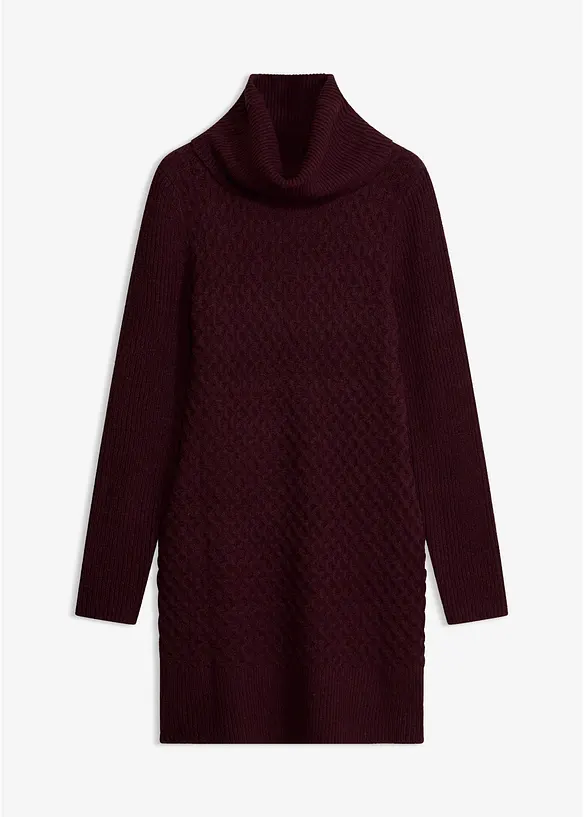 Figurbetontes Strickkleid mit Rollkragen in rot von vorne - bonprix Figurbetontes Strickkleid mit Rollkragen in rot von vorne - bonprix