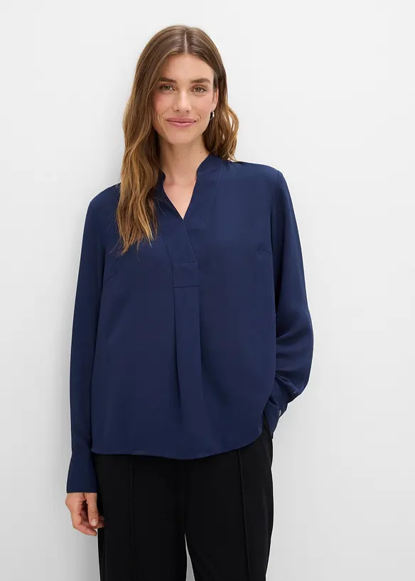 Chiffonbluse in A-Linie in blau von vorne (im Anschnitt) - bonprix Chiffonbluse in A-Linie in blau von vorne (im Anschnitt) - bonprix