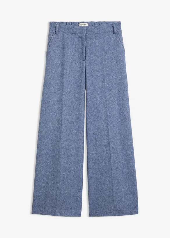 Wollhose mit Fischgratmuster in blau von vorne - bonprix