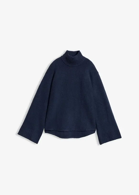 Pullover mit Stehkragen in blau von vorne - bonprix Pullover mit Stehkragen in blau von vorne - bonprix