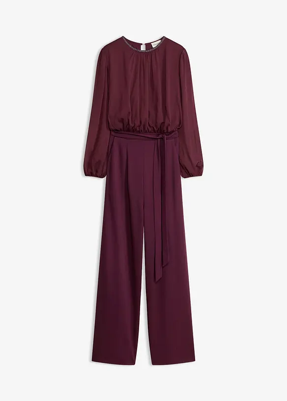 Chiffon Jumpsuit mit Bindeband in rot von vorne - bonprix Chiffon Jumpsuit mit Bindeband in rot von vorne - bonprix