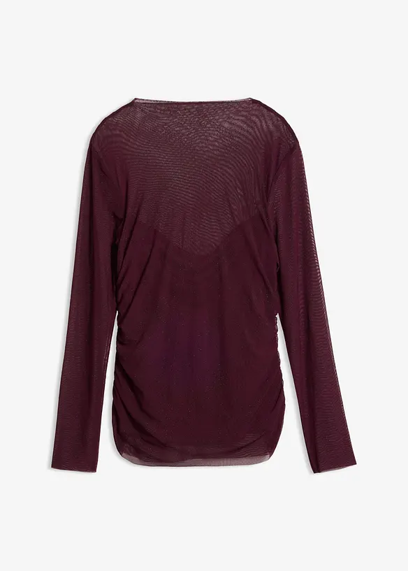 Langarmshirt aus zartem Mesh in rot von vorne - bonprix Langarmshirt aus zartem Mesh in rot von vorne - bonprix