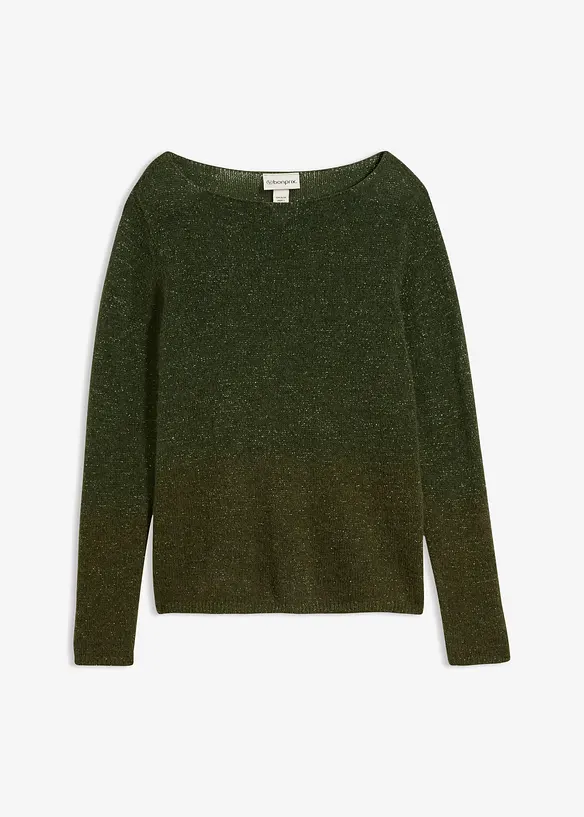 Pullover aus weichem Alpaka-Mix in grün von vorne - bonprix