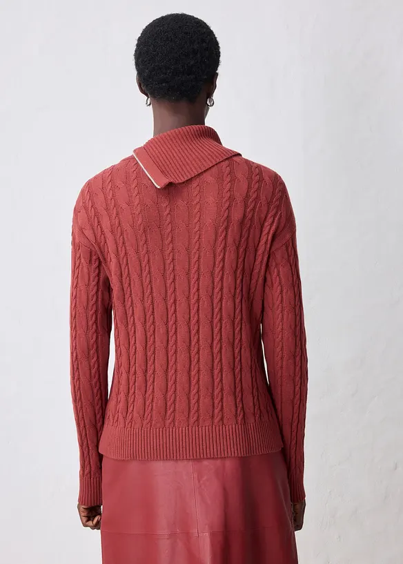 Rollkragenpullover aus weichem Woll-Mix in braun von hinten (im Anschnitt) - bonprix