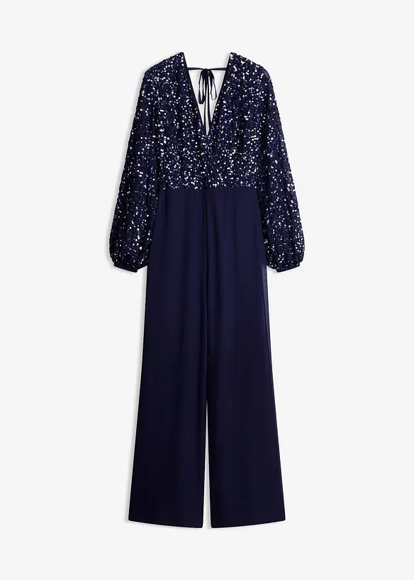 Overall mit Paillenstickerei in blau von vorne - bonprix
