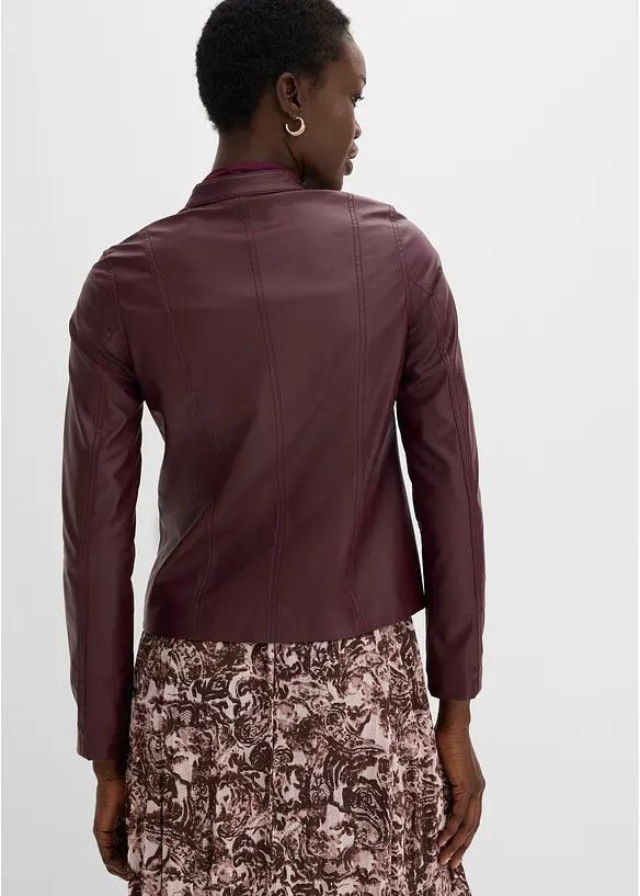 Lederimitat-Jacke in rot von hinten (im Anschnitt) - bonprix