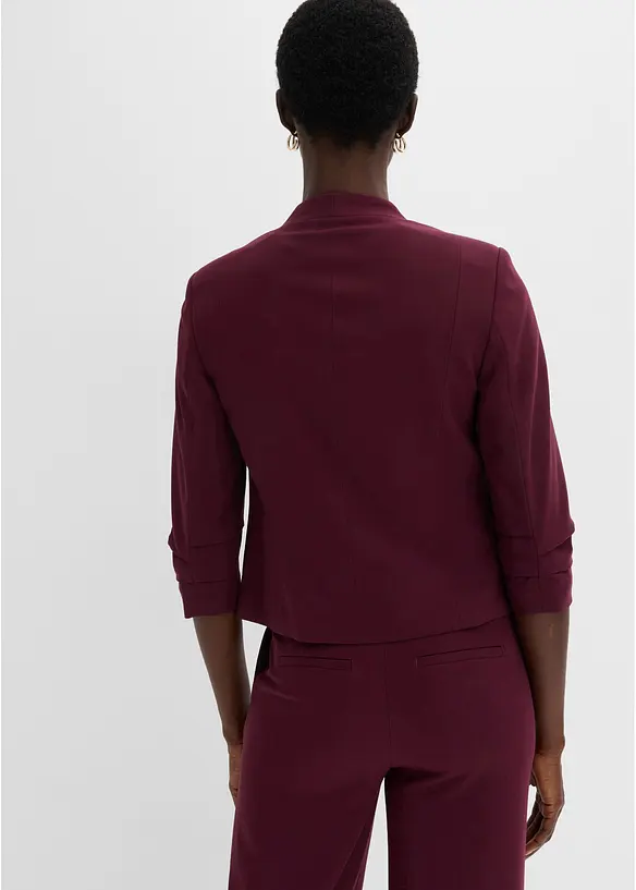 Blazer mit gerafften 3/4-Ärmeln in rot von hinten (im Anschnitt) - bonprix