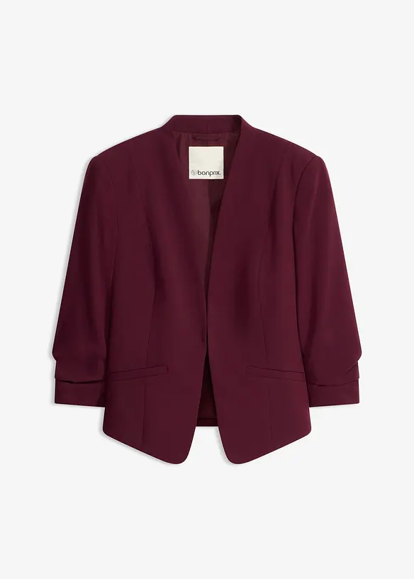 Blazer mit gerafften 3/4-Ärmeln in rot von vorne - bonprix