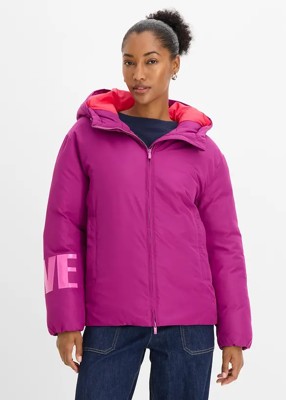 Jacke in lila von vorne (im Anschnitt) - bonprix