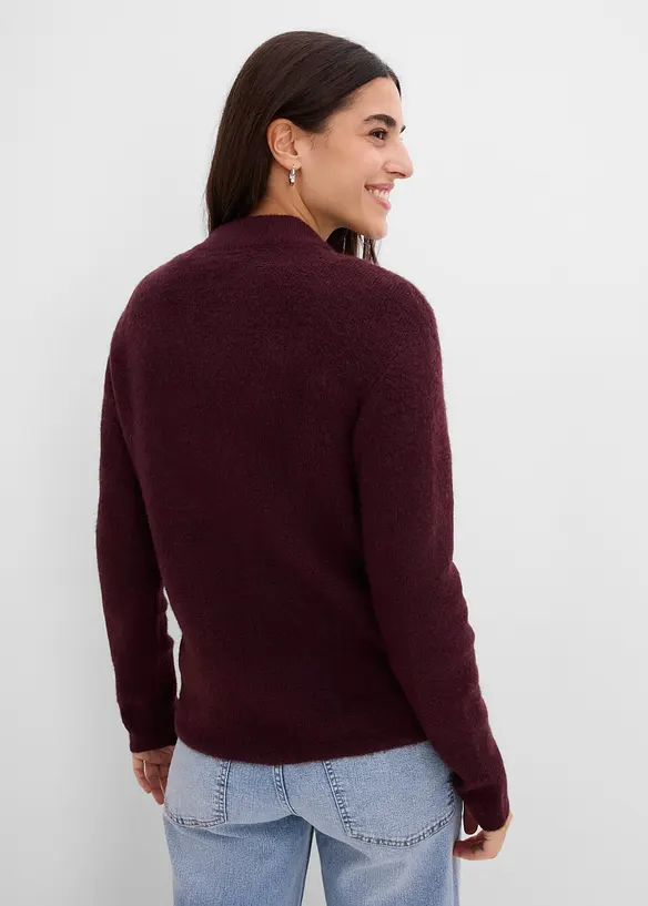 Feinstrickjacke in rot von hinten (im Anschnitt) - bonprix