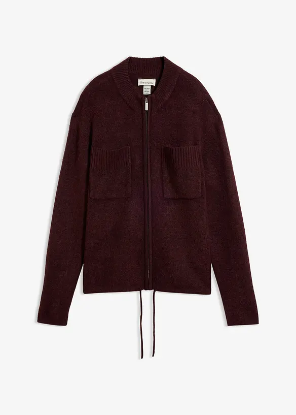 Feinstrickjacke in rot von vorne - bonprix
