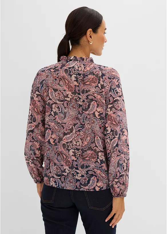Tunika mit Paisley-Druck in blau von hinten (im Anschnitt) - bonprix