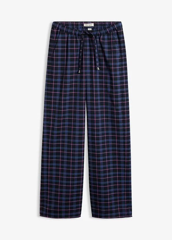 Hose in Wolloptik mit Bequembund in blau von vorne - bonprix Hose in Wolloptik mit Bequembund in blau von vorne - bonprix