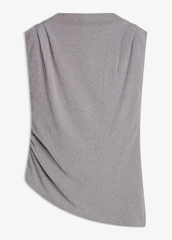 Shirt mit Zipfelsaum und Glitzer in grau von vorne - bonprix Shirt mit Zipfelsaum und Glitzer in grau von vorne - bonprix