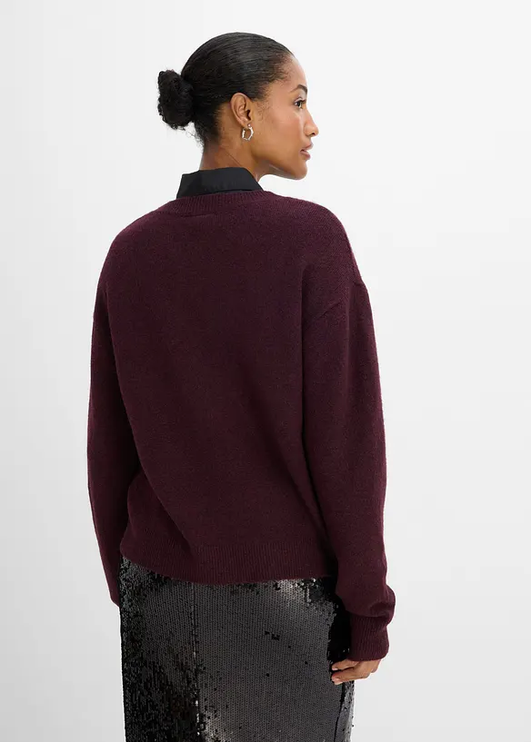 Feinstrickpullover in rot von hinten (im Anschnitt) - bonprix