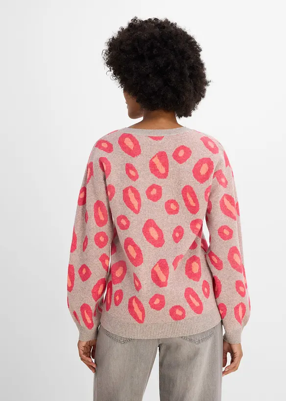 Weiter Pullover in grau von hinten (im Anschnitt) - bonprix