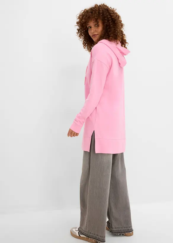 Long-Sweatshirt aus reiner Bio-Baumwolle in rosa von hinten (im Anschnitt) - bonprix Long-Sweatshirt aus reiner Bio-Baumwolle in rosa von hinten (im Anschnitt) - bonprix