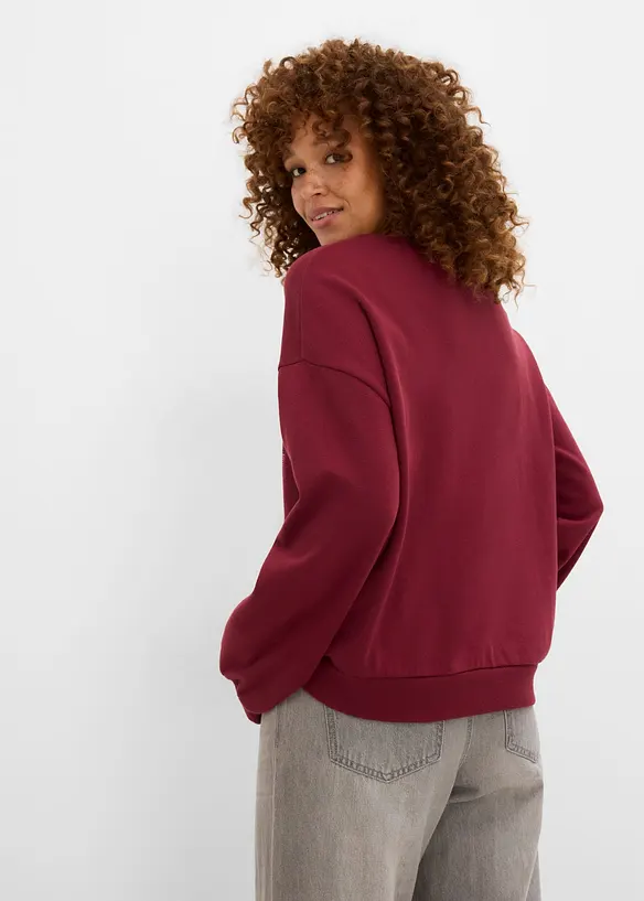 Sweatshirt aus weichem Baumwoll-Mix in rot von hinten (im Anschnitt) - bonprix Sweatshirt aus weichem Baumwoll-Mix in rot von hinten (im Anschnitt) - bonprix