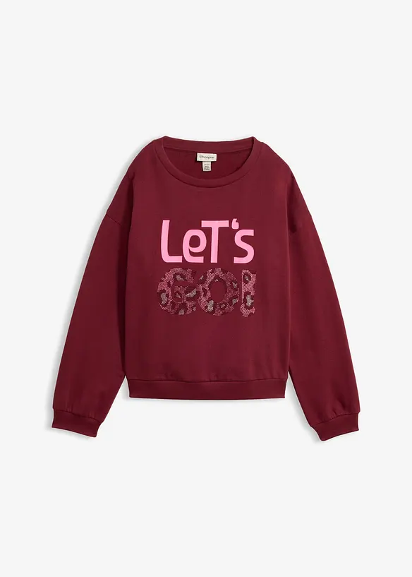 Sweatshirt aus weichem Baumwoll-Mix in rot von vorne - bonprix Sweatshirt aus weichem Baumwoll-Mix in rot von vorne - bonprix