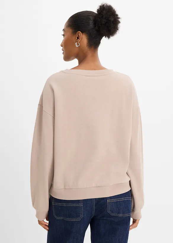 Sweatshirt aus weichem Baumwoll-Mix in grau von hinten (im Anschnitt) - bonprix Sweatshirt aus weichem Baumwoll-Mix in grau von hinten (im Anschnitt) - bonprix