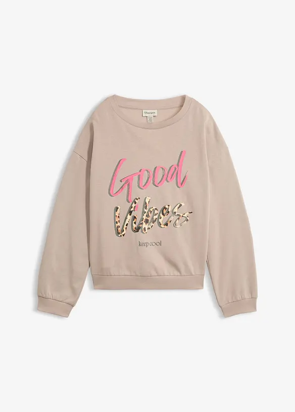 Sweatshirt aus weichem Baumwoll-Mix in grau von vorne - bonprix Sweatshirt aus weichem Baumwoll-Mix in grau von vorne - bonprix