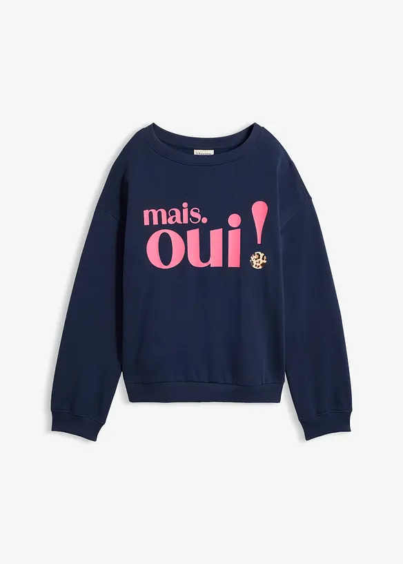 Sweatshirt aus weichem Baumwoll-Mix in blau von vorne - bonprix Sweatshirt aus weichem Baumwoll-Mix in blau von vorne - bonprix