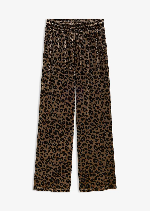 Palazzo-Hose aus softem Samt in braun von vorne - bonprix Palazzo-Hose aus softem Samt in braun von vorne - bonprix