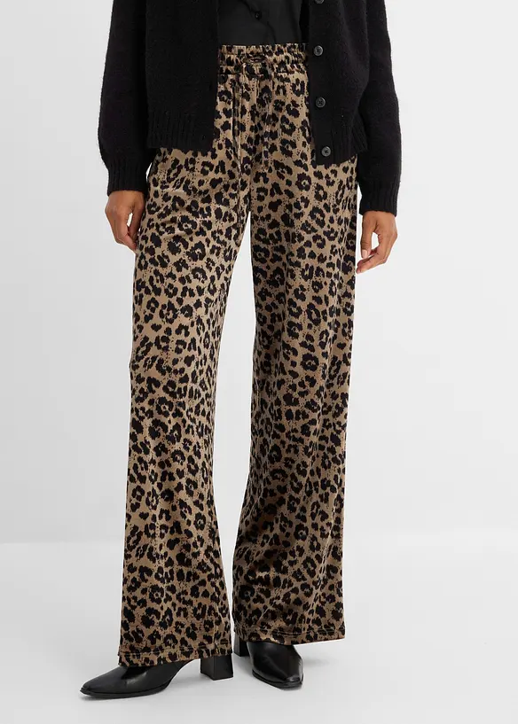 Palazzo-Hose aus softem Samt in braun von vorne - bonprix Palazzo-Hose aus softem Samt in braun von vorne - bonprix