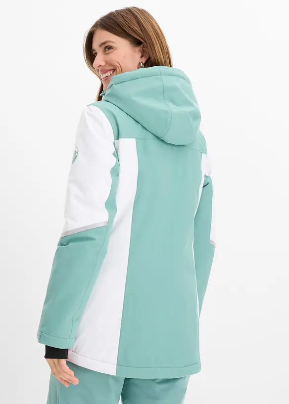 Wasserdichte Ski Funktionsjacke in grün von hinten (im Anschnitt) - bonprix