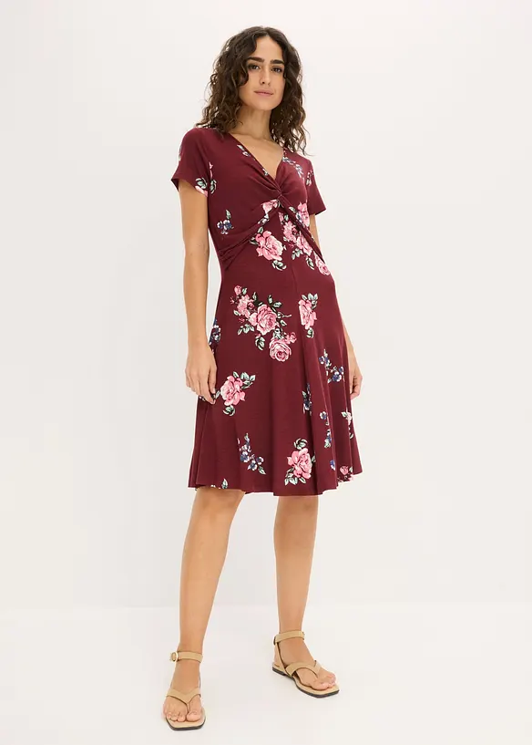 Jerseykleid aus Viskose-Mix in rot von vorne (Totalaufnahme) - bonprix Jerseykleid aus Viskose-Mix in rot von vorne (Totalaufnahme) - bonprix