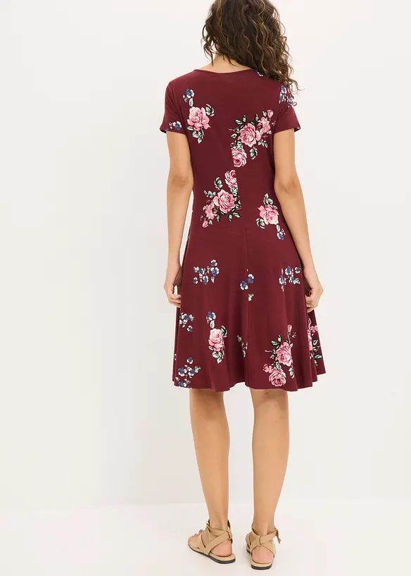 Jerseykleid aus Viskose-Mix in rot von hinten (Totalaufnahme) - bonprix Jerseykleid aus Viskose-Mix in rot von hinten (Totalaufnahme) - bonprix