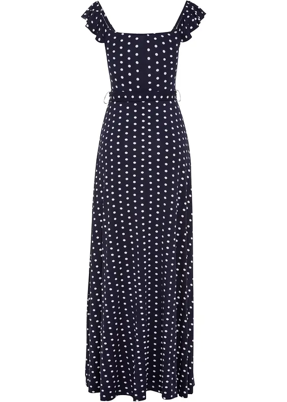 Maxikleid aus fließender Viskose in blau von vorne - bonprix Maxikleid aus fließender Viskose in blau von vorne - bonprix