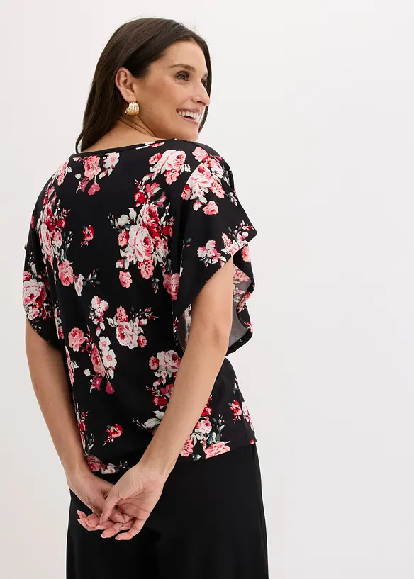Shirt aus fließender Viskose in schwarz von hinten (im Anschnitt) - bonprix Shirt aus fließender Viskose in schwarz von hinten (im Anschnitt) - bonprix