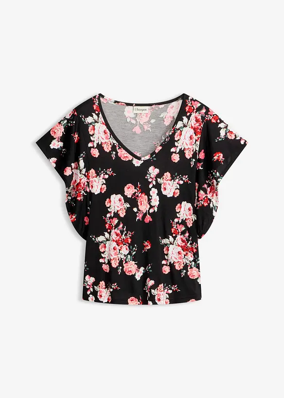 Shirt aus fließender Viskose in schwarz von vorne - bonprix Shirt aus fließender Viskose in schwarz von vorne - bonprix