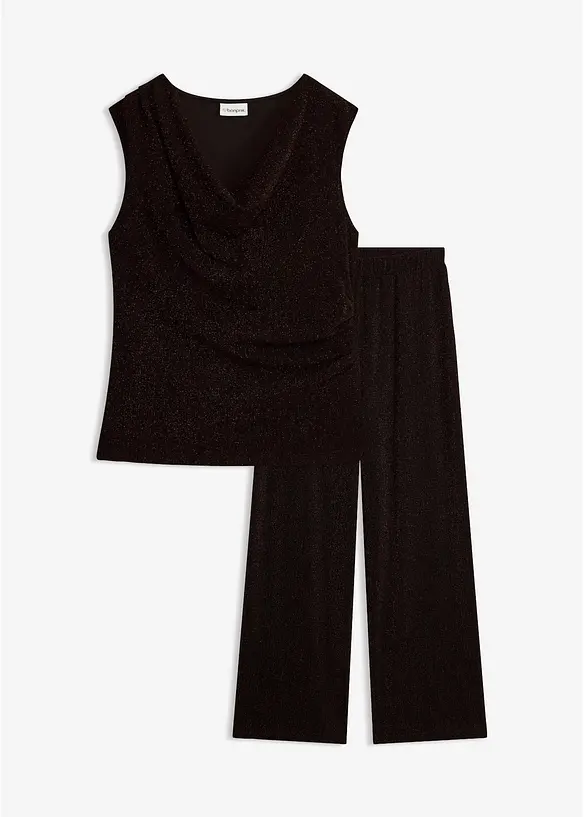 Top und Hose (2-tlg.Set) in braun von vorne - bonprix