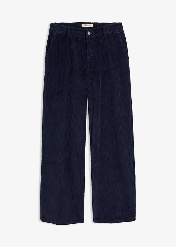 Cordhose aus elastischem Baumwoll-Mix in blau von vorne - bonprix Cordhose aus elastischem Baumwoll-Mix in blau von vorne - bonprix