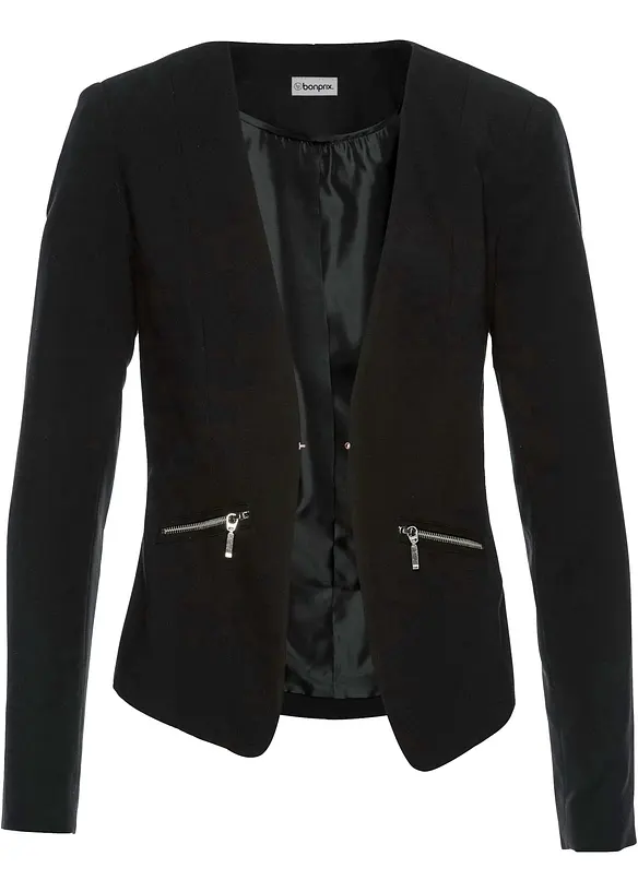Kurzblazer in schwarz von vorne - bonprix
