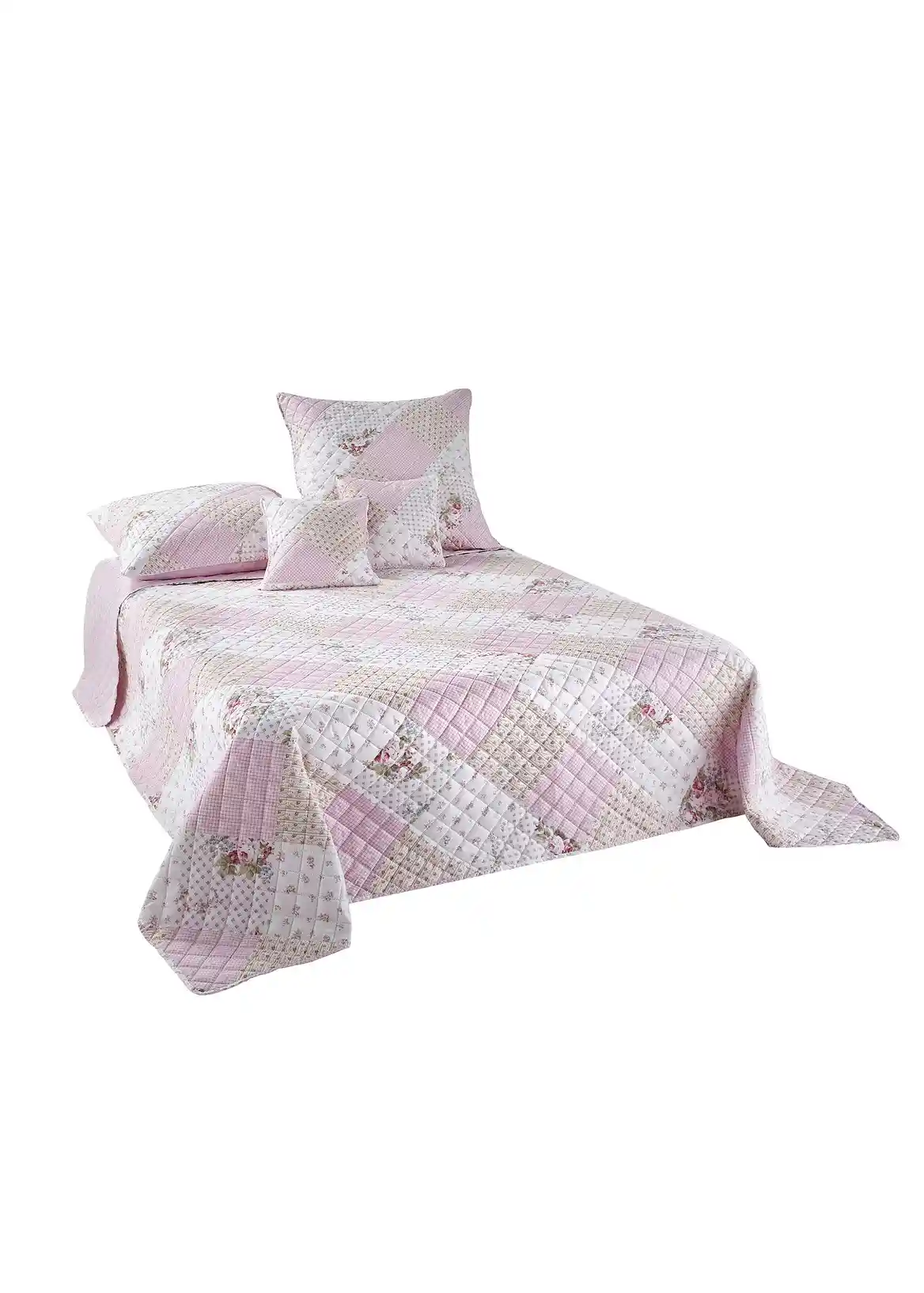 Tagesdecke im romantischen Rosendesign - rosa - Wohnen