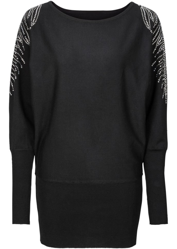 Pullover in schwarz von vorne - BODYFLIRT