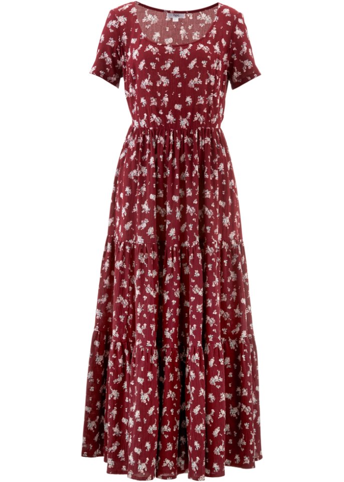 Kleid mit kurzen Ärmeln in rot von vorne - bpc bonprix collection