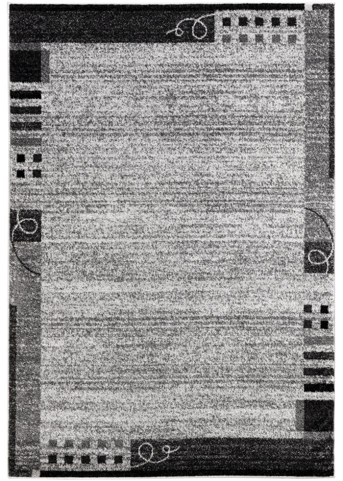 Teppich in melierter Optik mit Bordüre in grau - bpc living bonprix collection