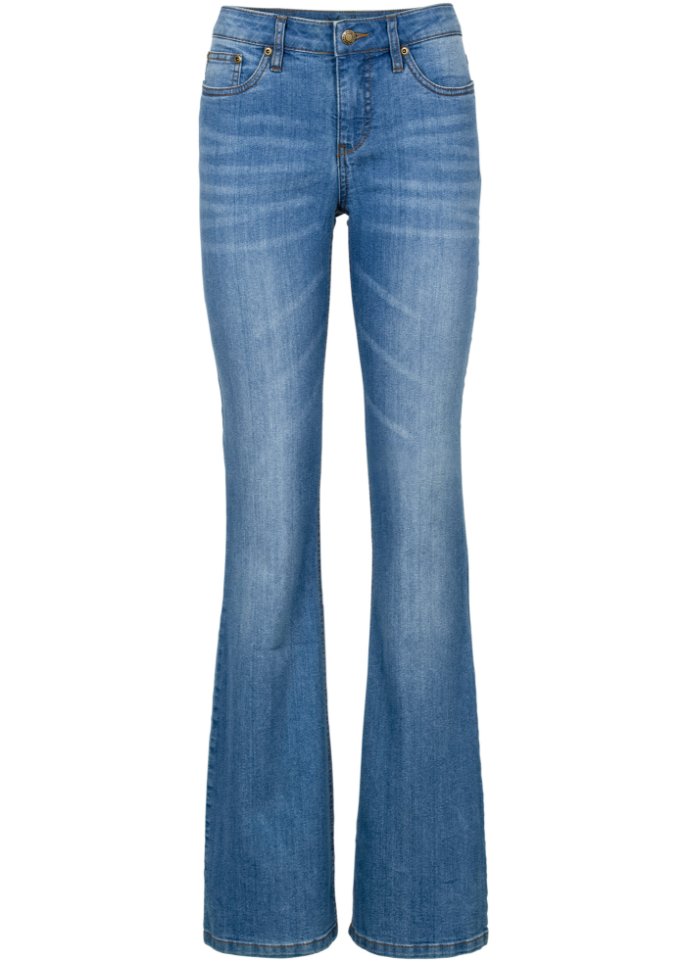 Stretch-Jeans BOOTCUT in blau von vorne - John Baner JEANSWEAR
