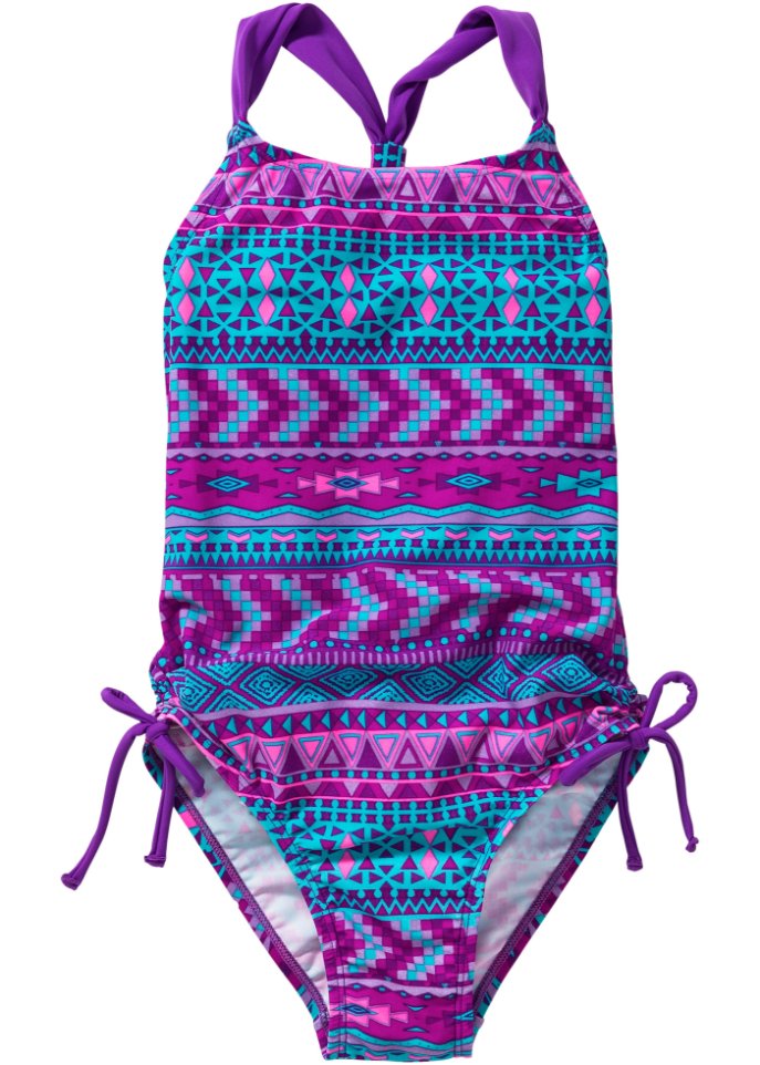 Mädchen Badeanzug in lila von vorne - bpc bonprix collection