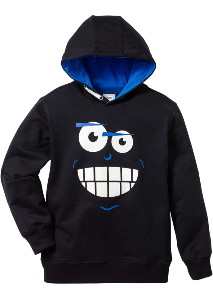 Jungen Kapuzensweatshirt mit Druck in schwarz von vorne - bpc bonprix collection