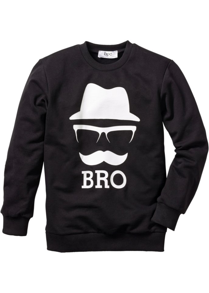 Sweatshirt mit Druck in schwarz von vorne - bpc bonprix collection