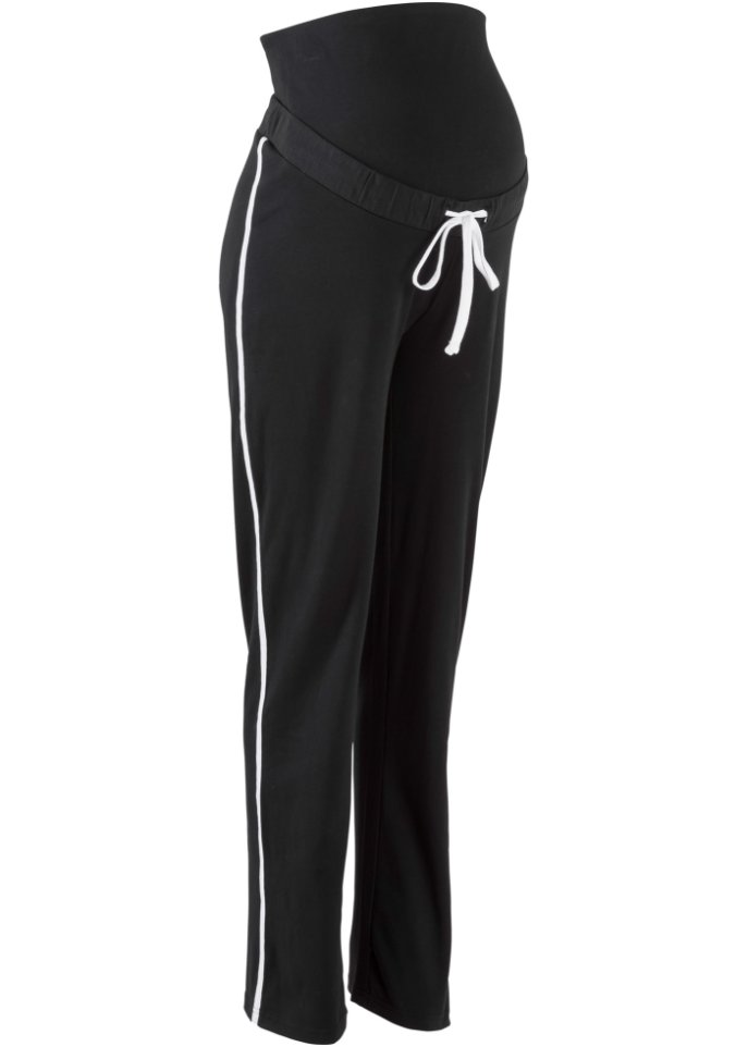 Umstands-Jogginghose mit Bio-Baumwolle, Straight in schwarz von vorne - bpc bonprix collection