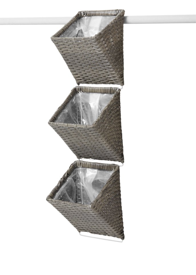 Pflanzkübel (3-tlg.Set) in grau von vorne - bpc living bonprix collection